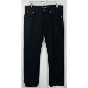 Jeanetix Men Black Straight Leg Denim Embroidered Pockets Jeans 32 (Measures 34)